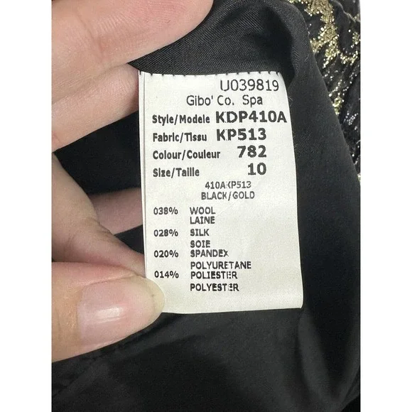 Michael Kors Italy Runway Gold Metallic Silk Wool Leopard Print Dress Sz 10 - Picture 4 of 7